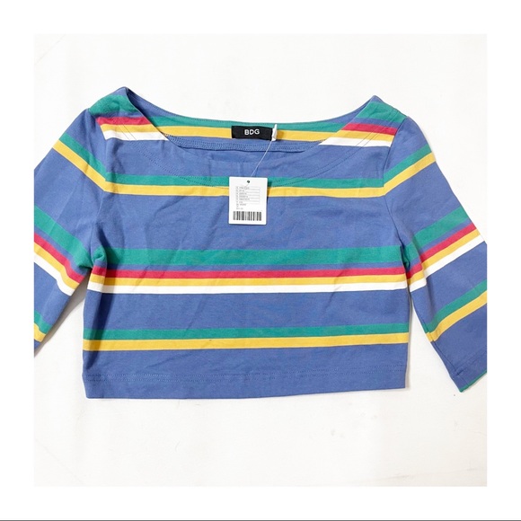 BDG Blue Striped Crop Top - Picture 7 of 7